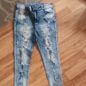 Distressed Blue Women's Jeans